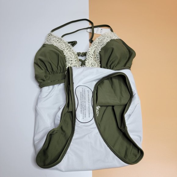 CUPSHE Women’s Ladies Vintage Lace Bikini Sets Beach Swimwear size L NWT - Picture 11 of 12